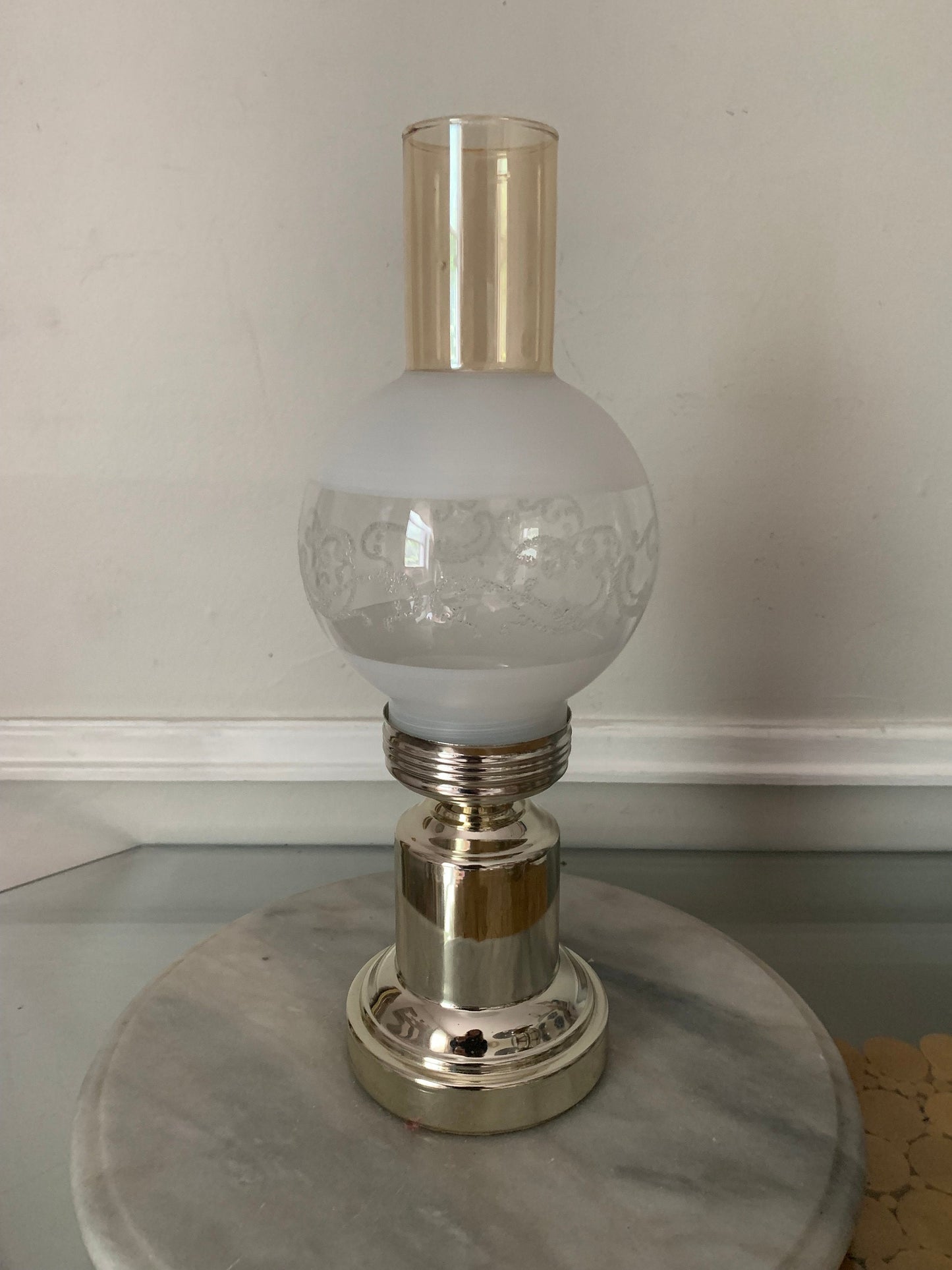 Retro Glass Hurricane Lantern Candleholder