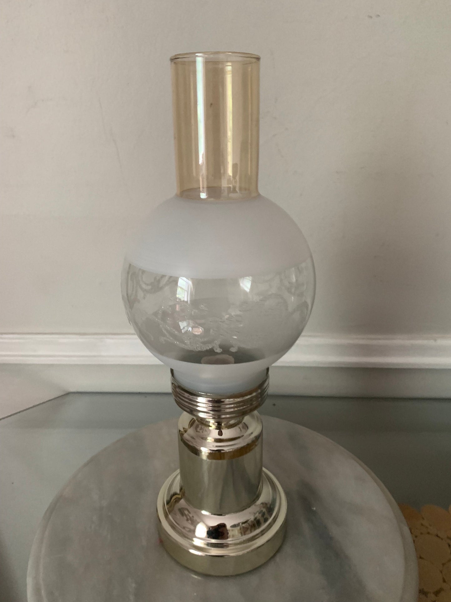 Retro Glass Hurricane Lantern Candleholder