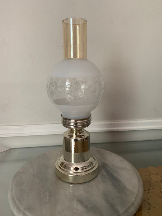 Retro Glass Hurricane Lantern Candleholder