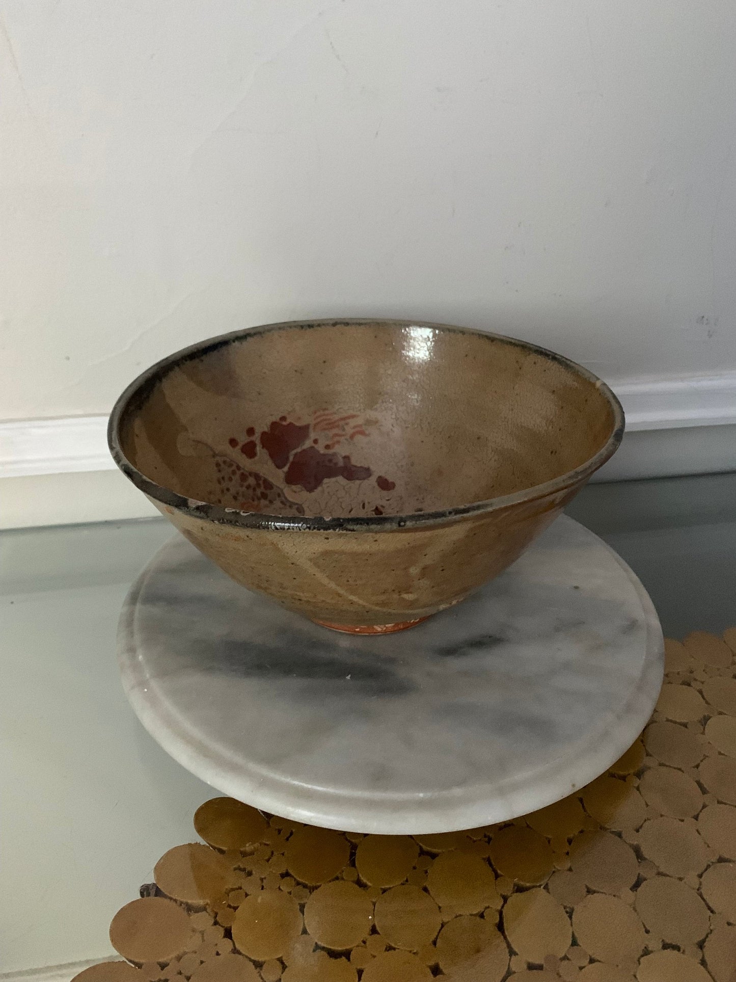 Handmade Large Neutral Glazed Pottery Bowl