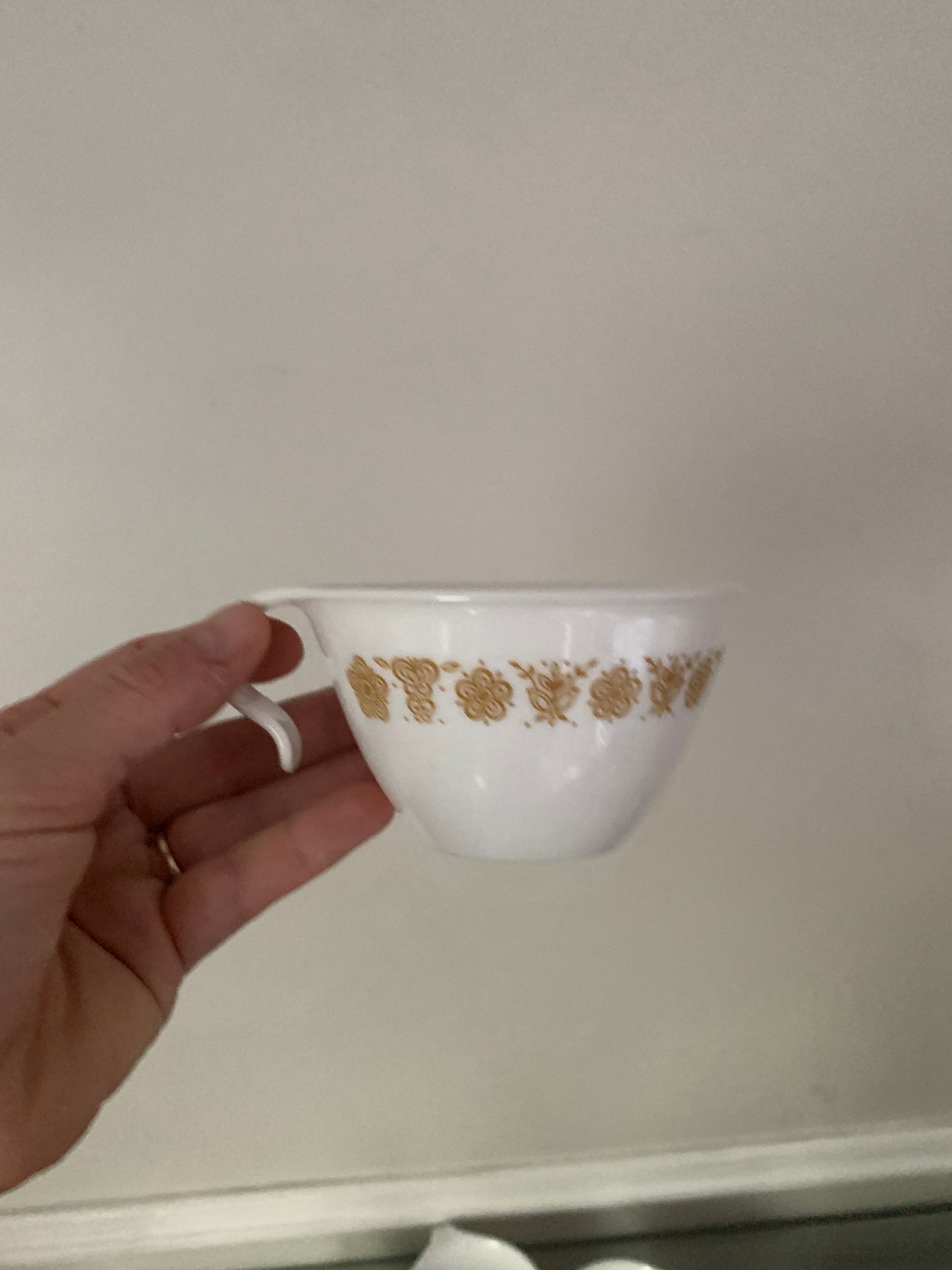 Retro Corelle|Corning Golden Butterfly Mug Set of 7 Made in USA