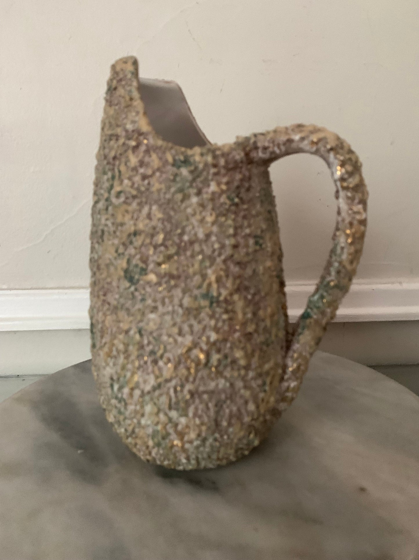 MCM Cream Textured Ceramic Jug Made in Italy