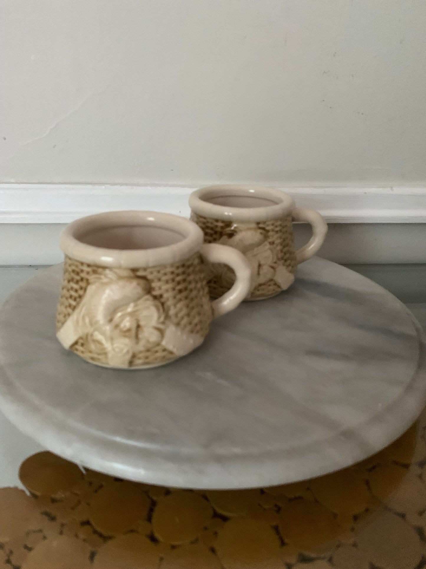 Pair of Retro Ceramic Koi Mugs