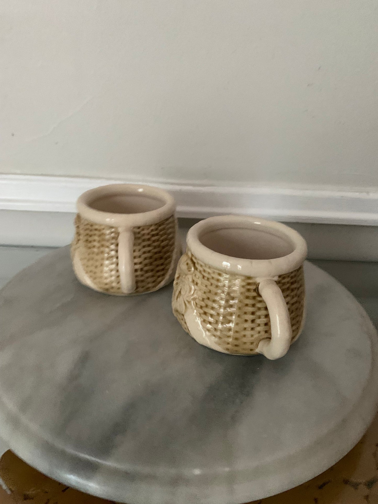 Pair of Retro Ceramic Koi Mugs