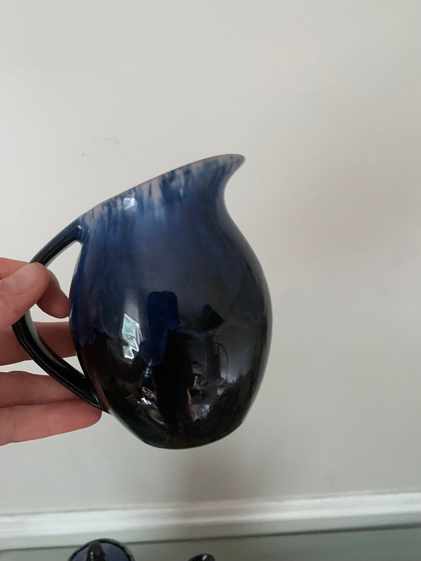 MCM Deep Blue Drip Glaze Coffee Pot and Creamer