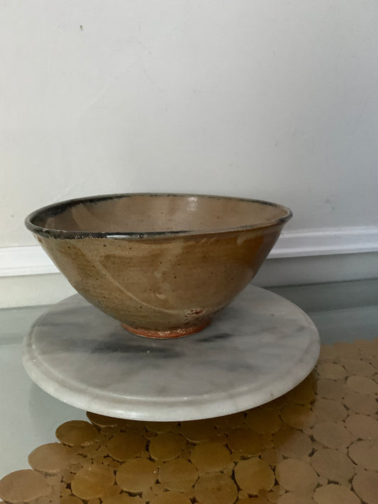 Handmade Large Neutral Glazed Pottery Bowl