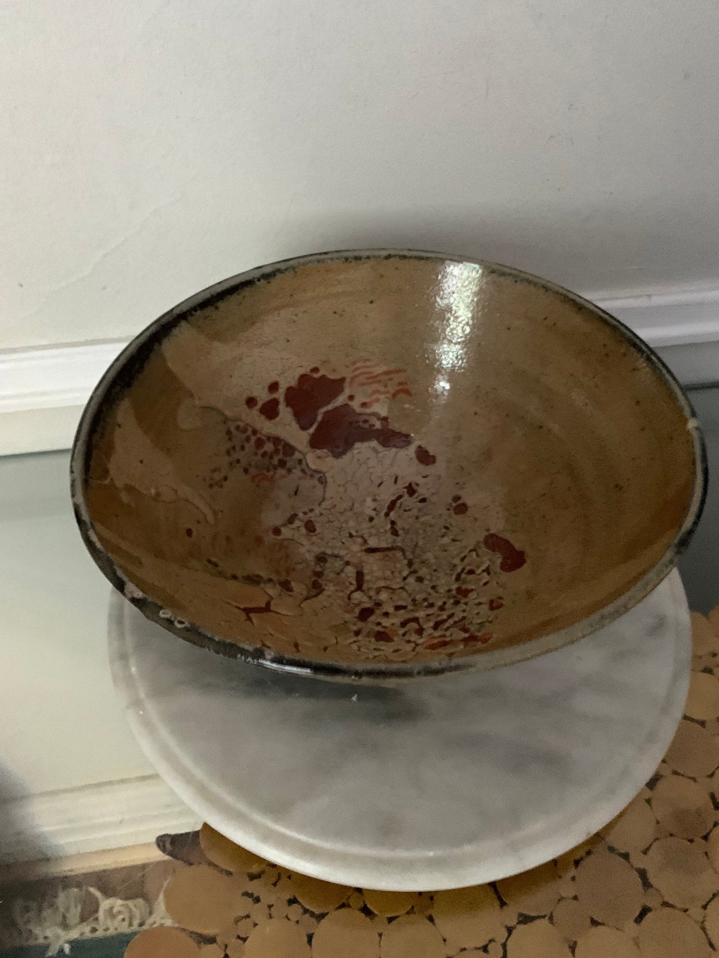 Handmade Large Neutral Glazed Pottery Bowl