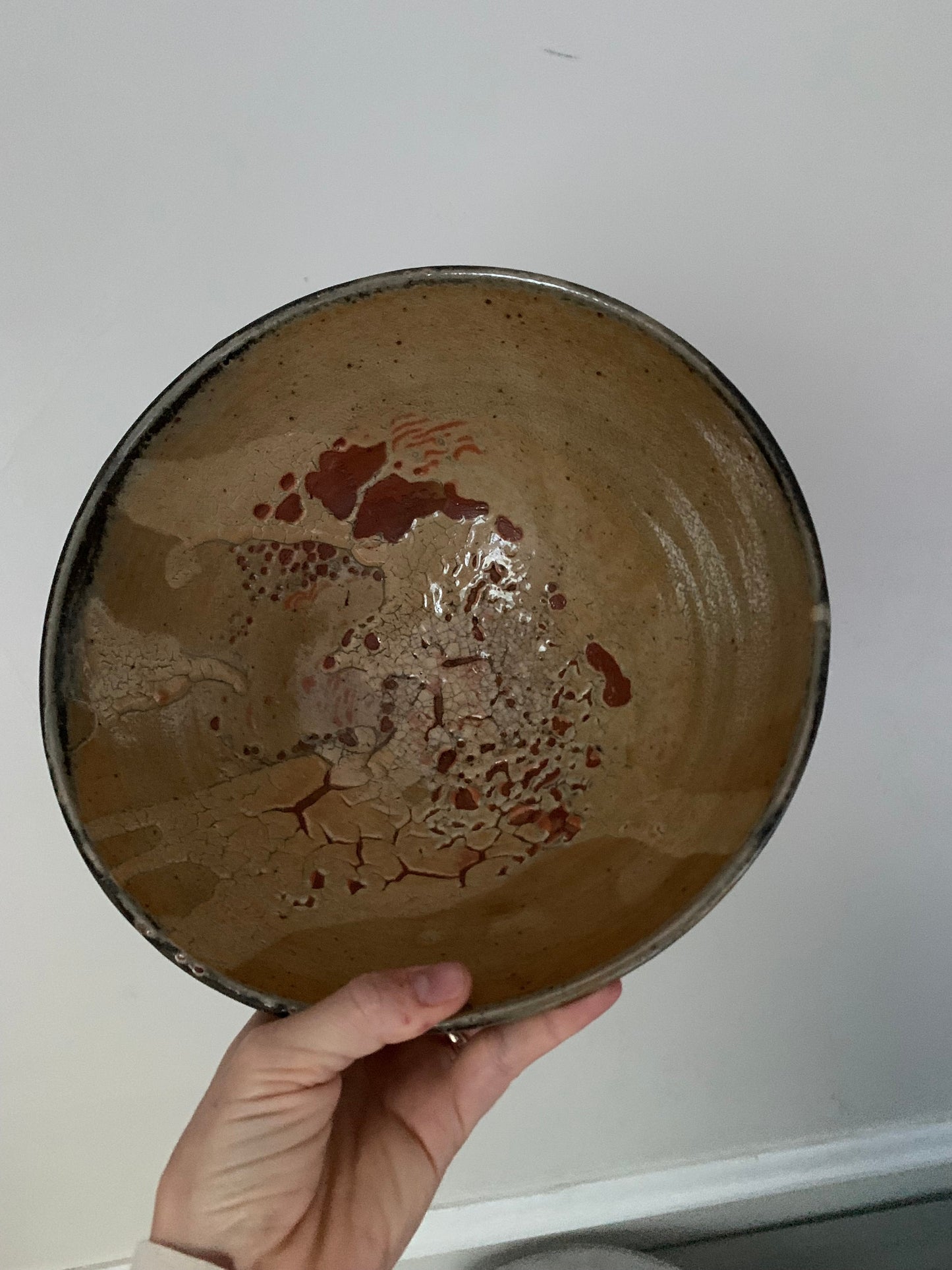 Handmade Large Neutral Glazed Pottery Bowl