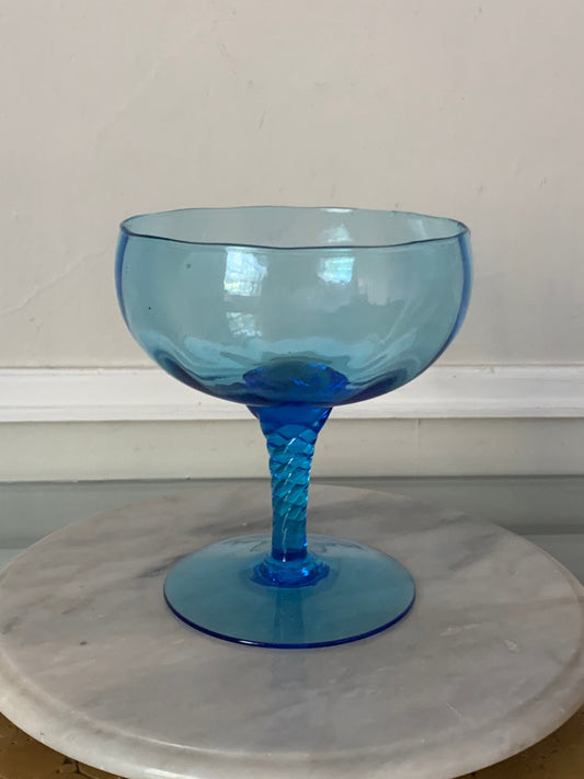 MCM Small Blue Footed Glass Vase