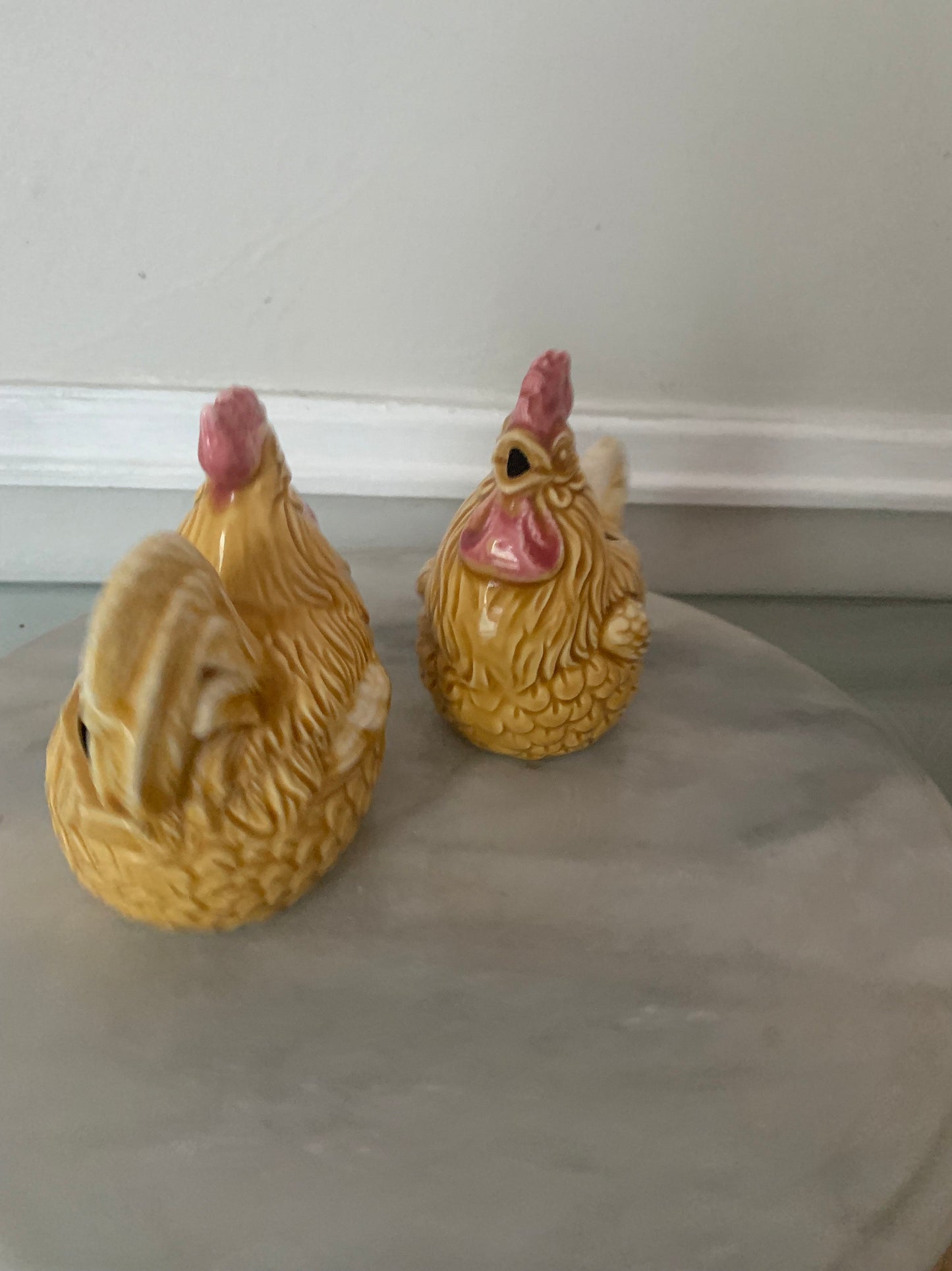 Vintage Ceramic Yellow Hen Cream and Sugar Set Made in Japan