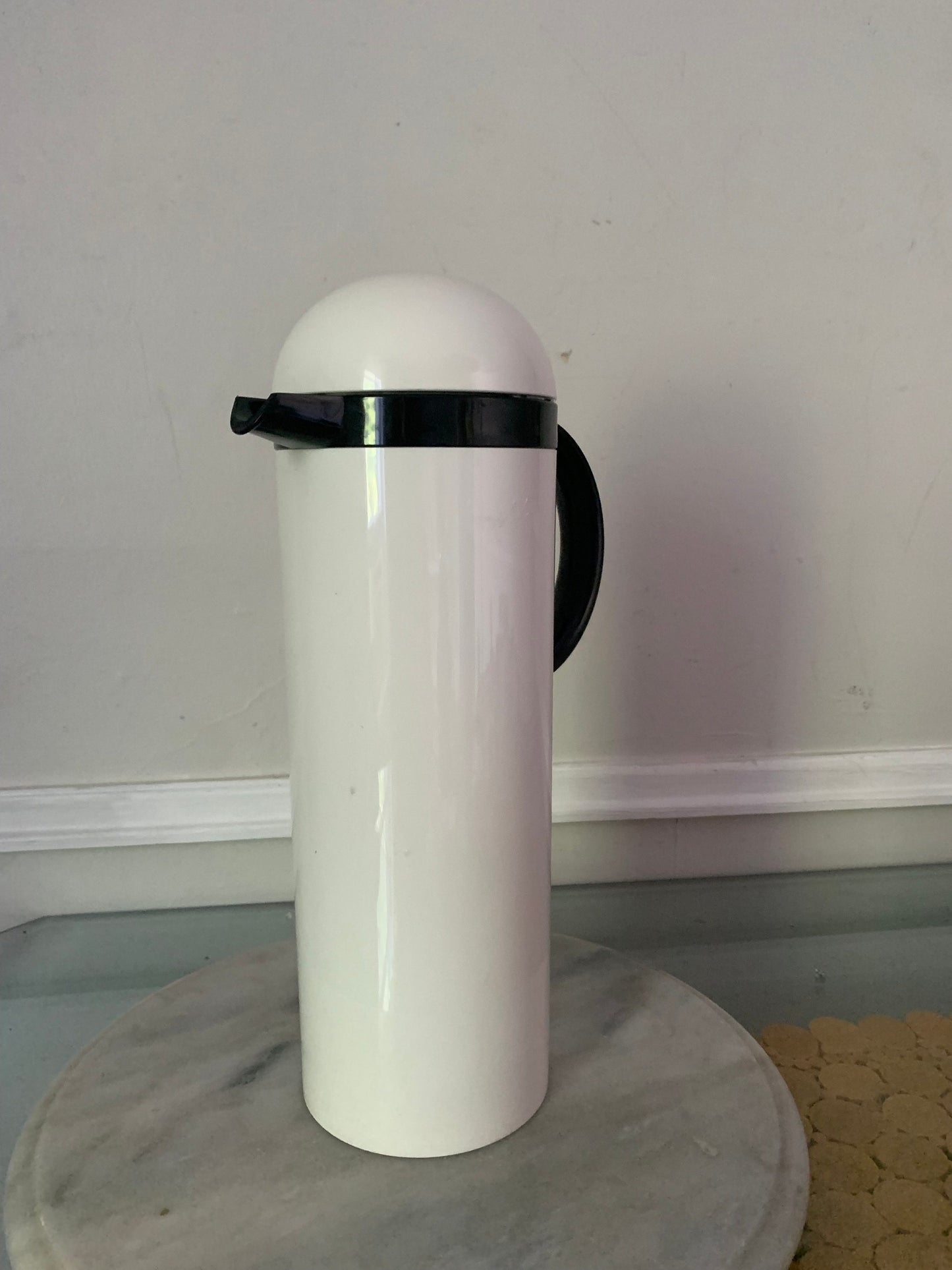 Vintage Esma Design Hot/Cold White and Black Thermos Carafe Made in W. Germany