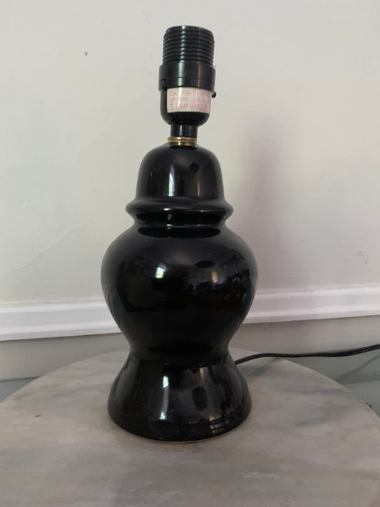 Retro Small Black Ceramic Ginger Jar Table Lamp No Shade