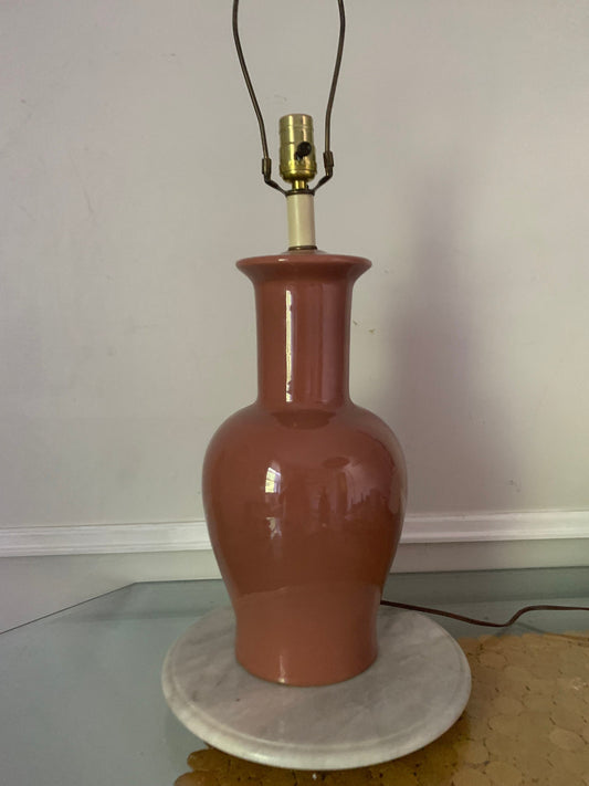 Tall Vintage Terra Cotta Ceramic Ginger Jar Lamps No Shade