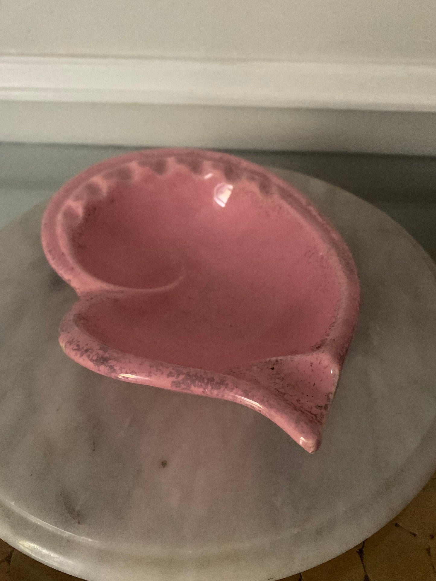 MCM Pink Ceramic Ashtray with Speckled Gold