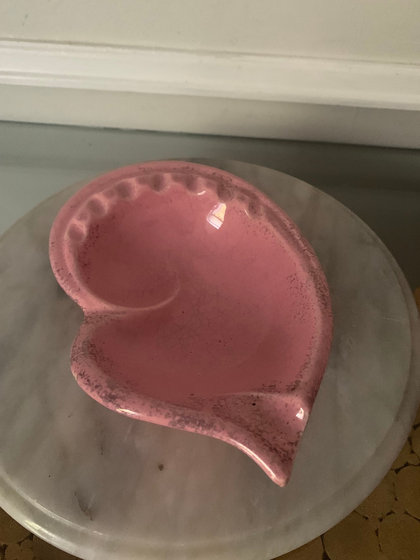 MCM Pink Ceramic Ashtray with Speckled Gold