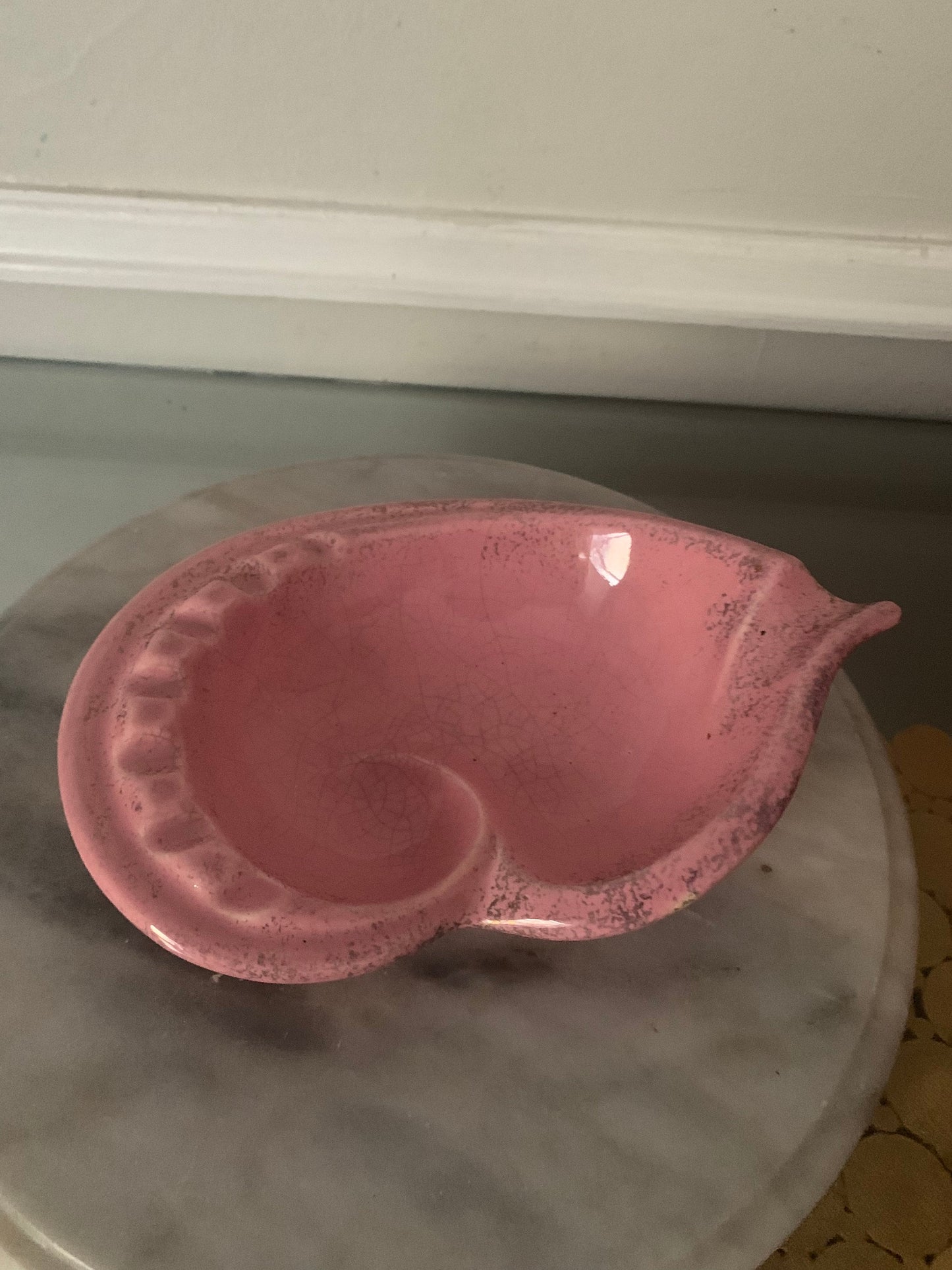 MCM Pink Ceramic Ashtray with Speckled Gold