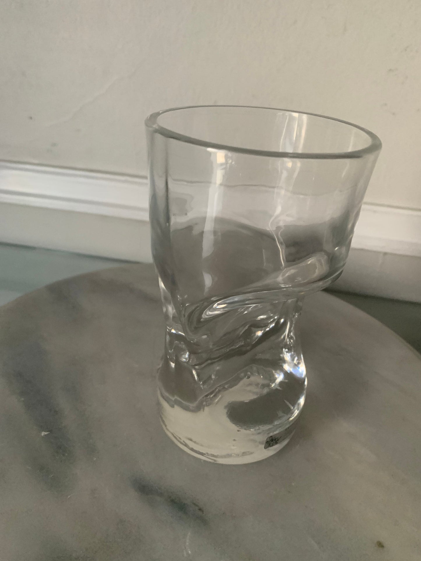 MCM Sarnen Pinched Glass with Single Bubble Tumbler Made in Switzerland