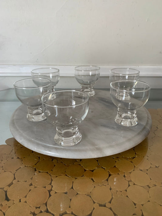 MCM Set of 6 Tiny Clear Liqueurs Glasses