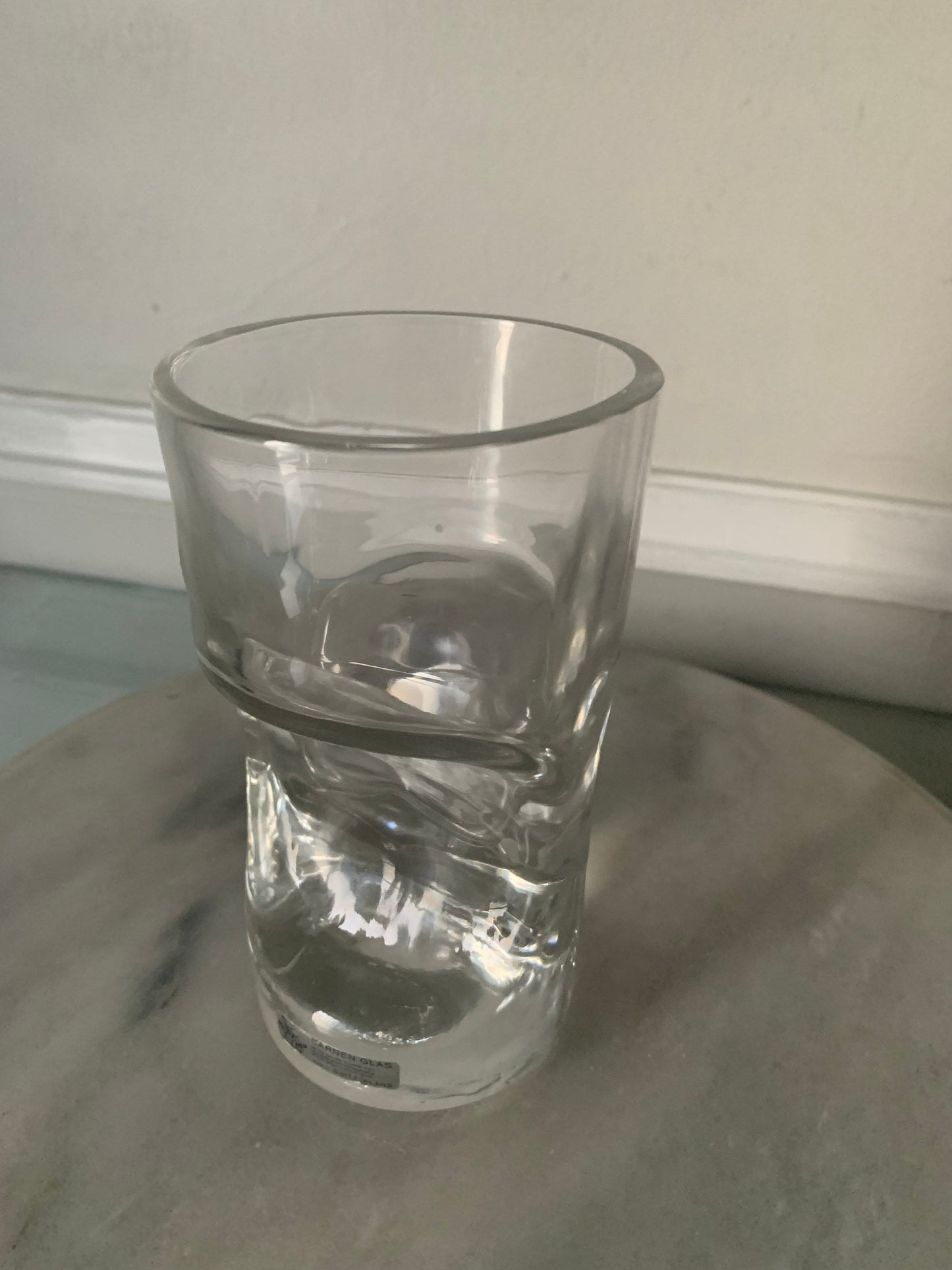 MCM Sarnen Pinched Glass with Single Bubble Tumbler Made in Switzerland