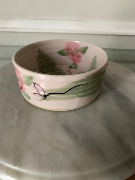 Retro Pink and Green Handmade Hilborn Pottery Dish Made in Canada