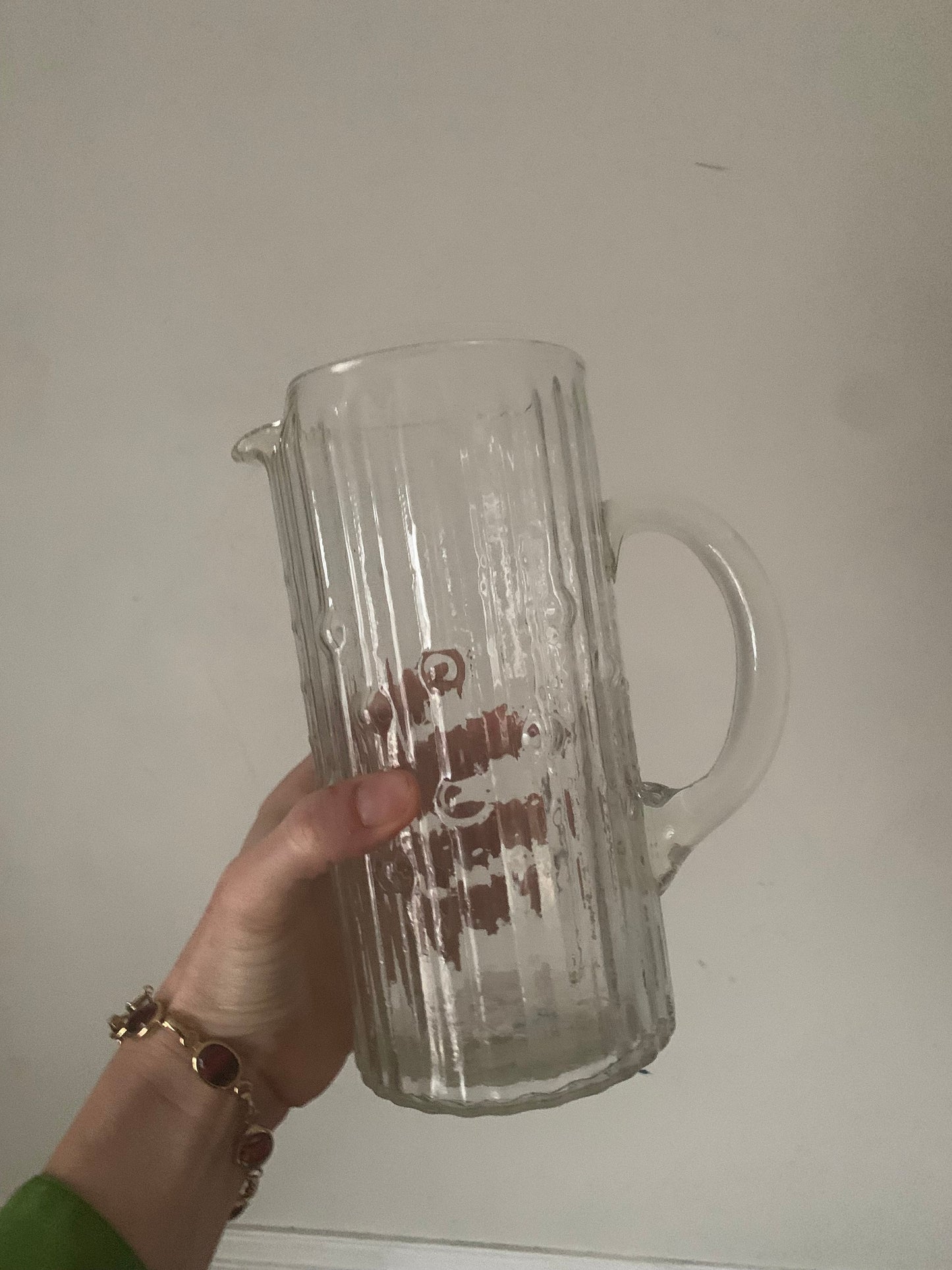 MCM Textured Clear Drip Drop Pitcher