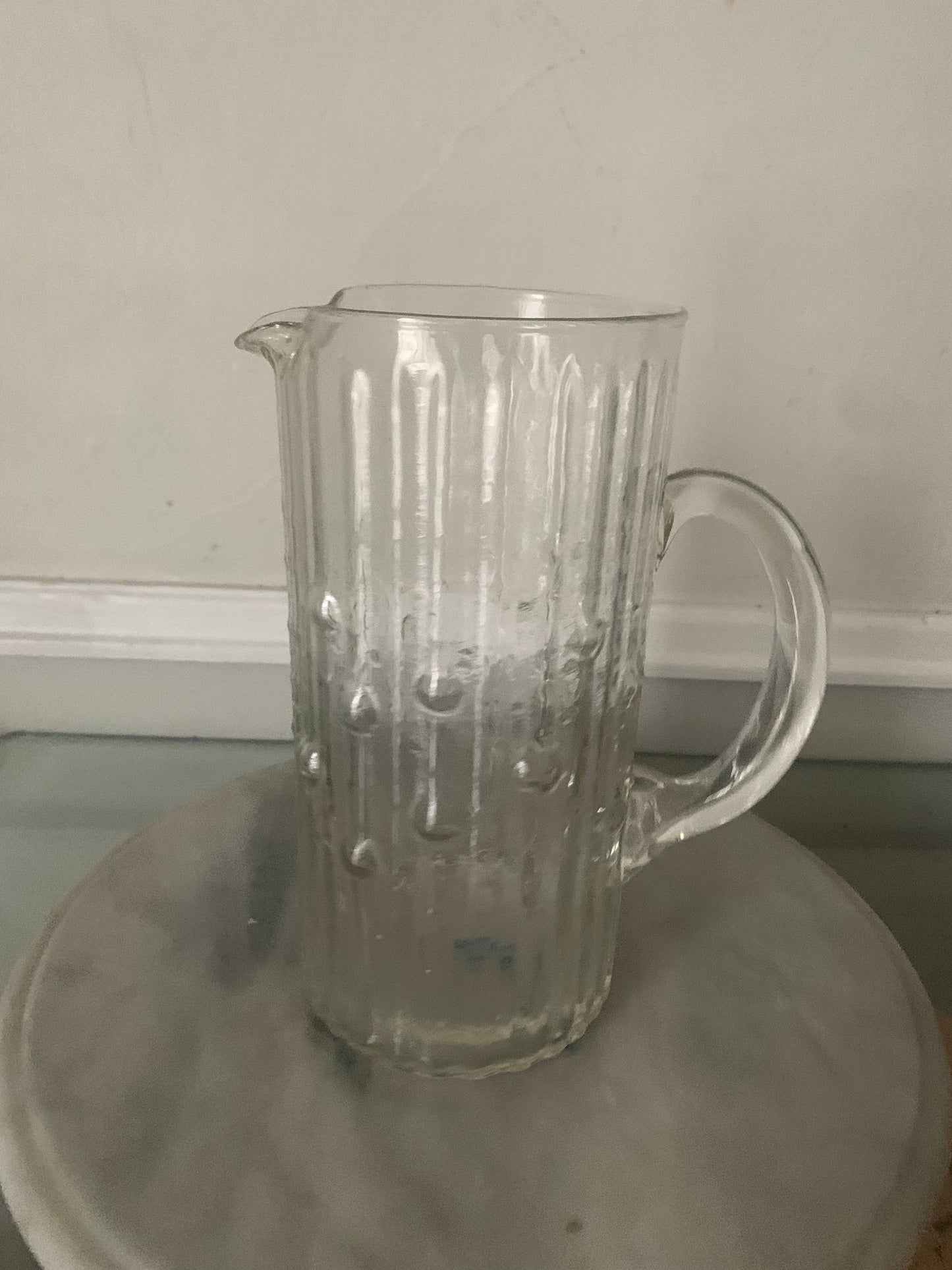 MCM Textured Clear Drip Drop Pitcher