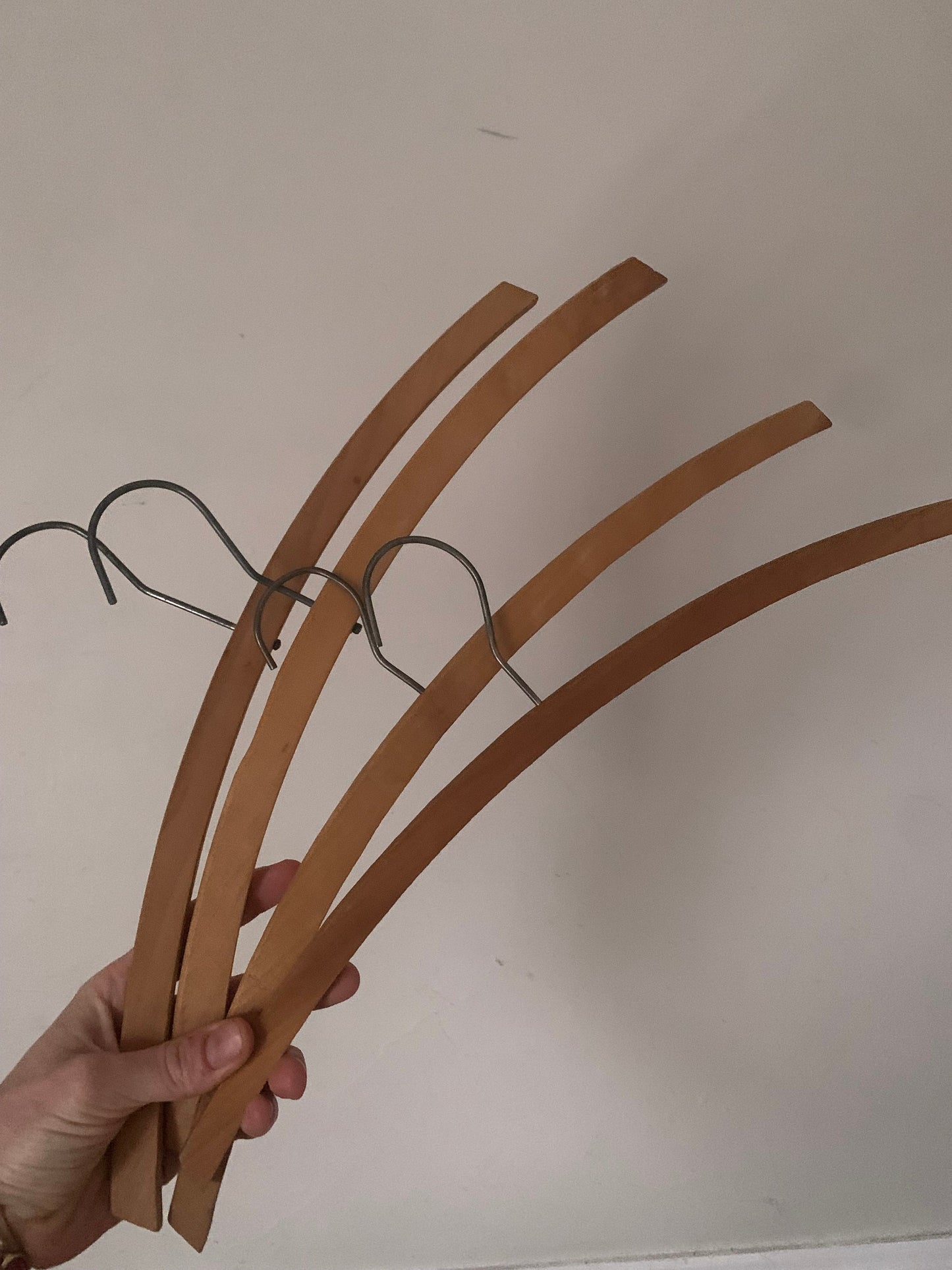 Set of 8 Vintage Hard Wood Top Hangers