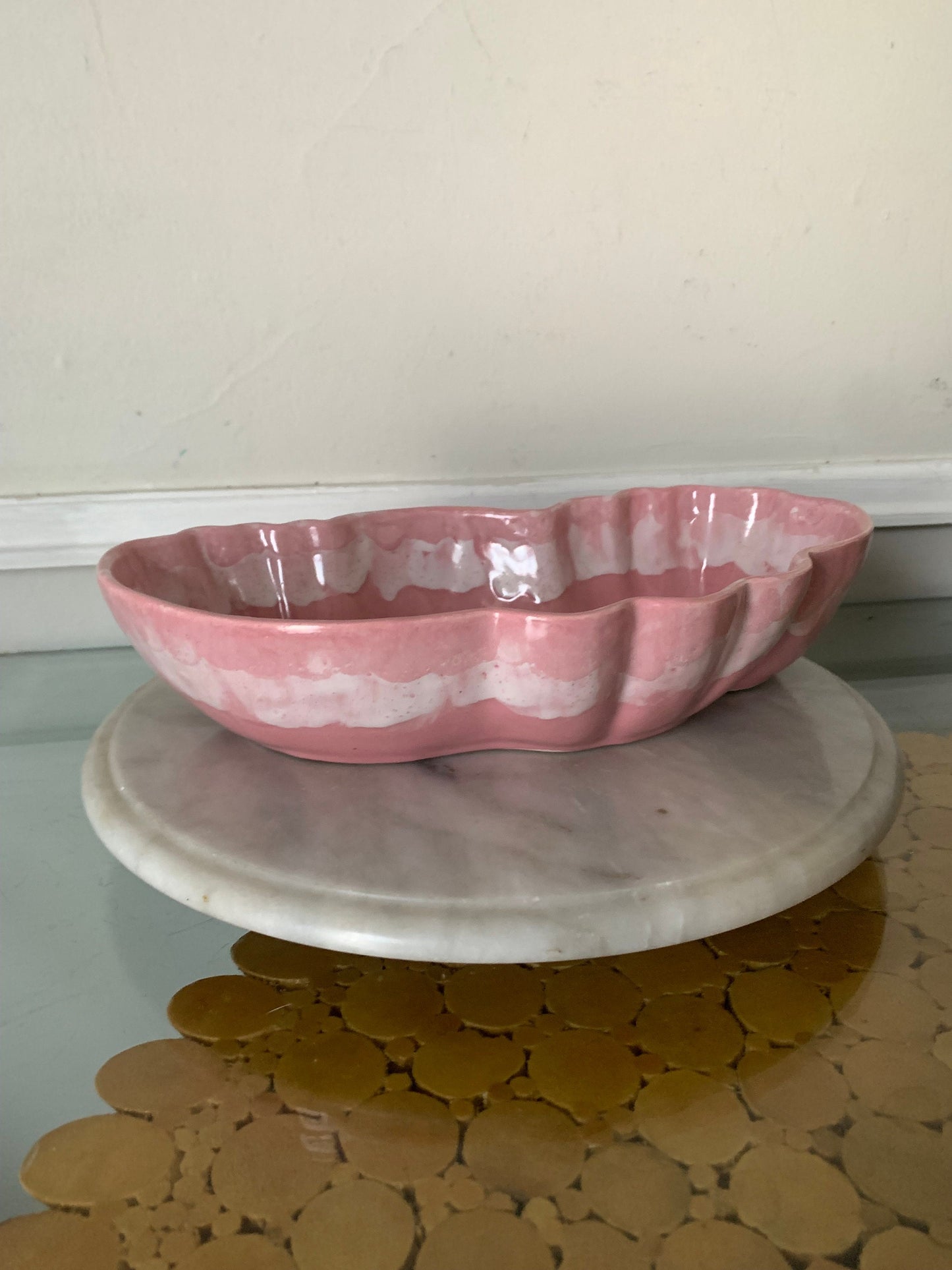 MCM Large PinkCeramic Dish Made in Canada