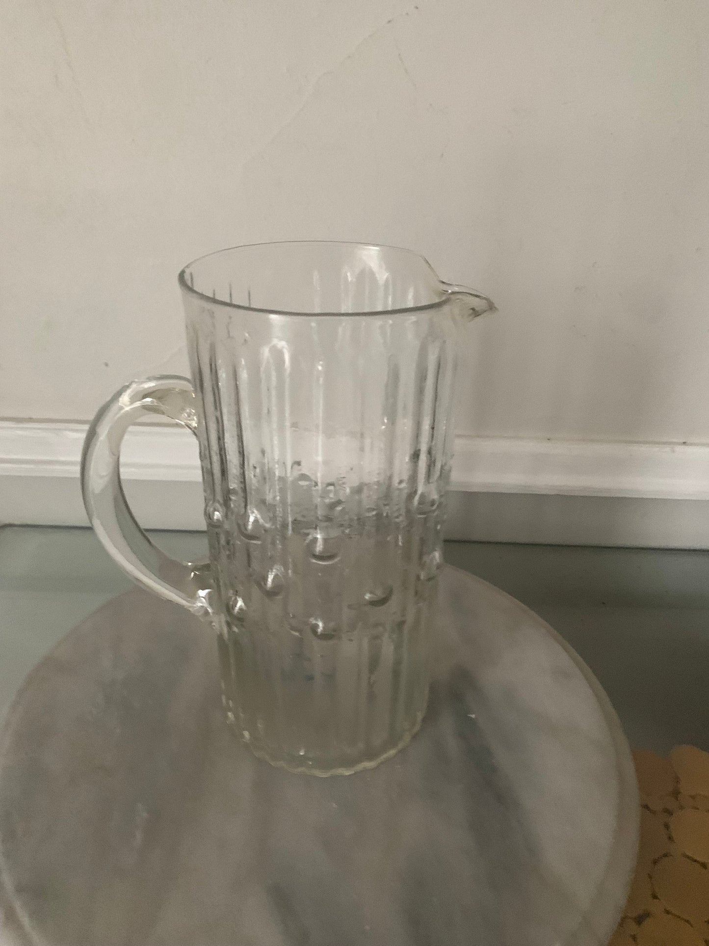 MCM Textured Clear Drip Drop Pitcher