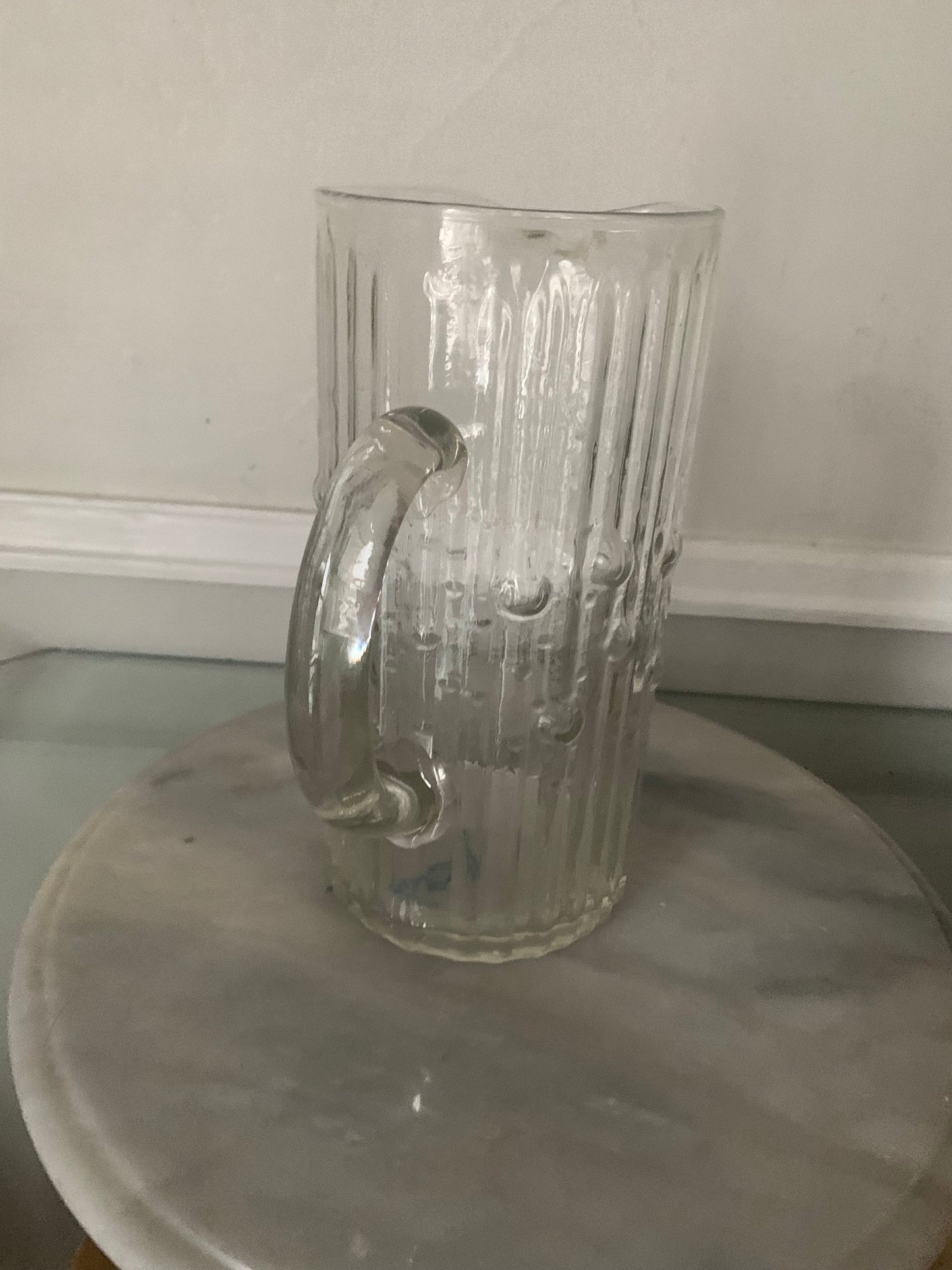 MCM Textured Clear Drip Drop Pitcher