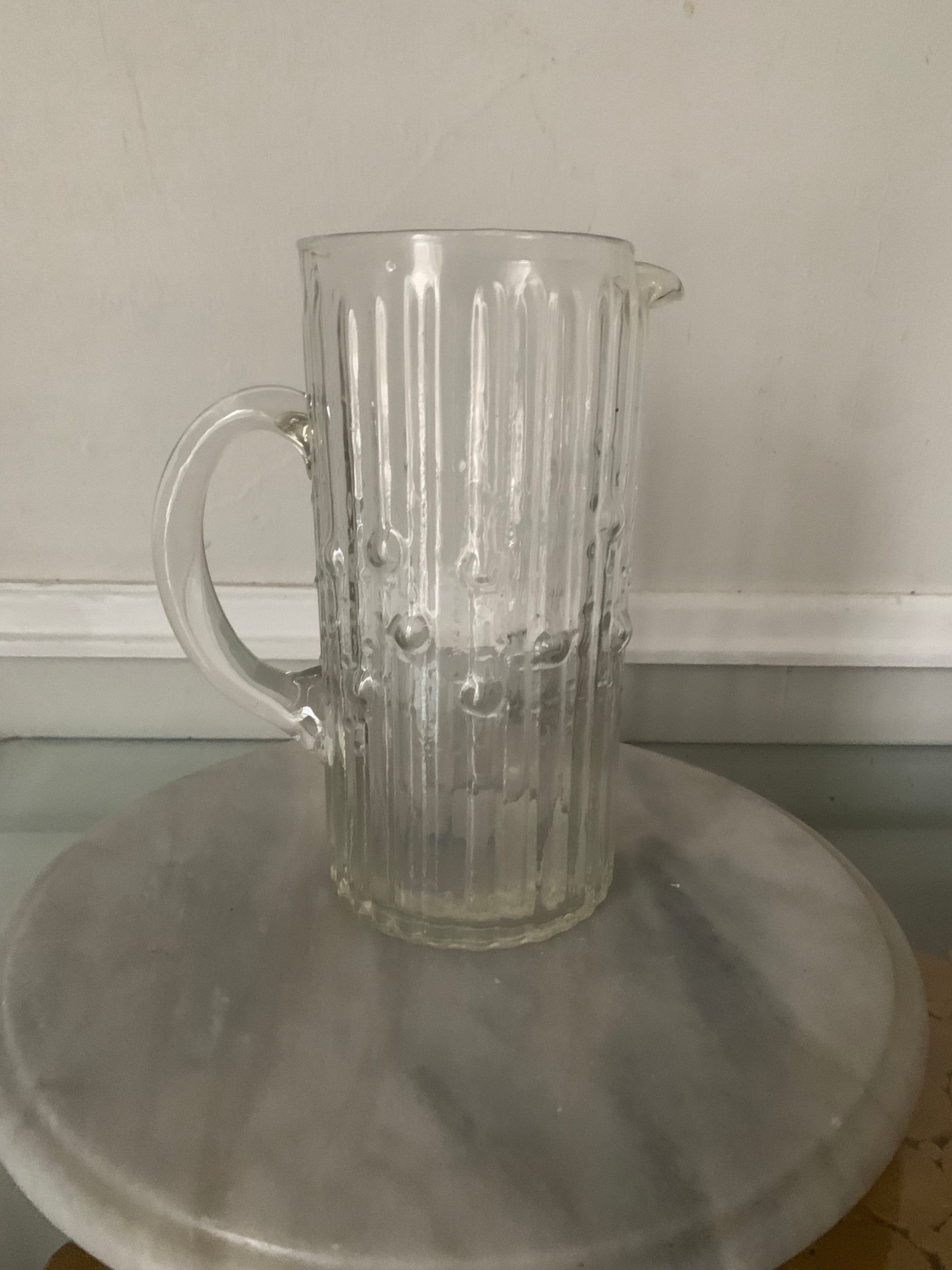 MCM Textured Clear Drip Drop Pitcher