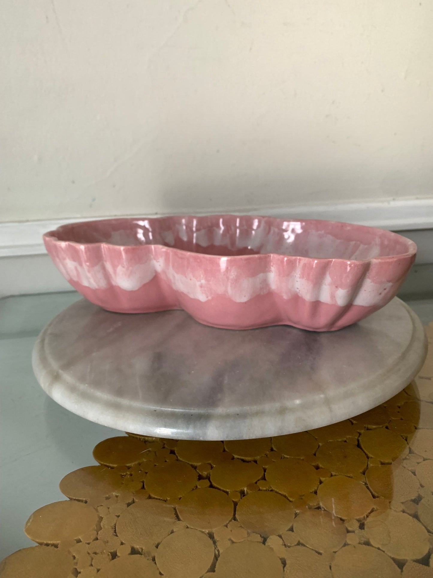 MCM Large PinkCeramic Dish Made in Canada