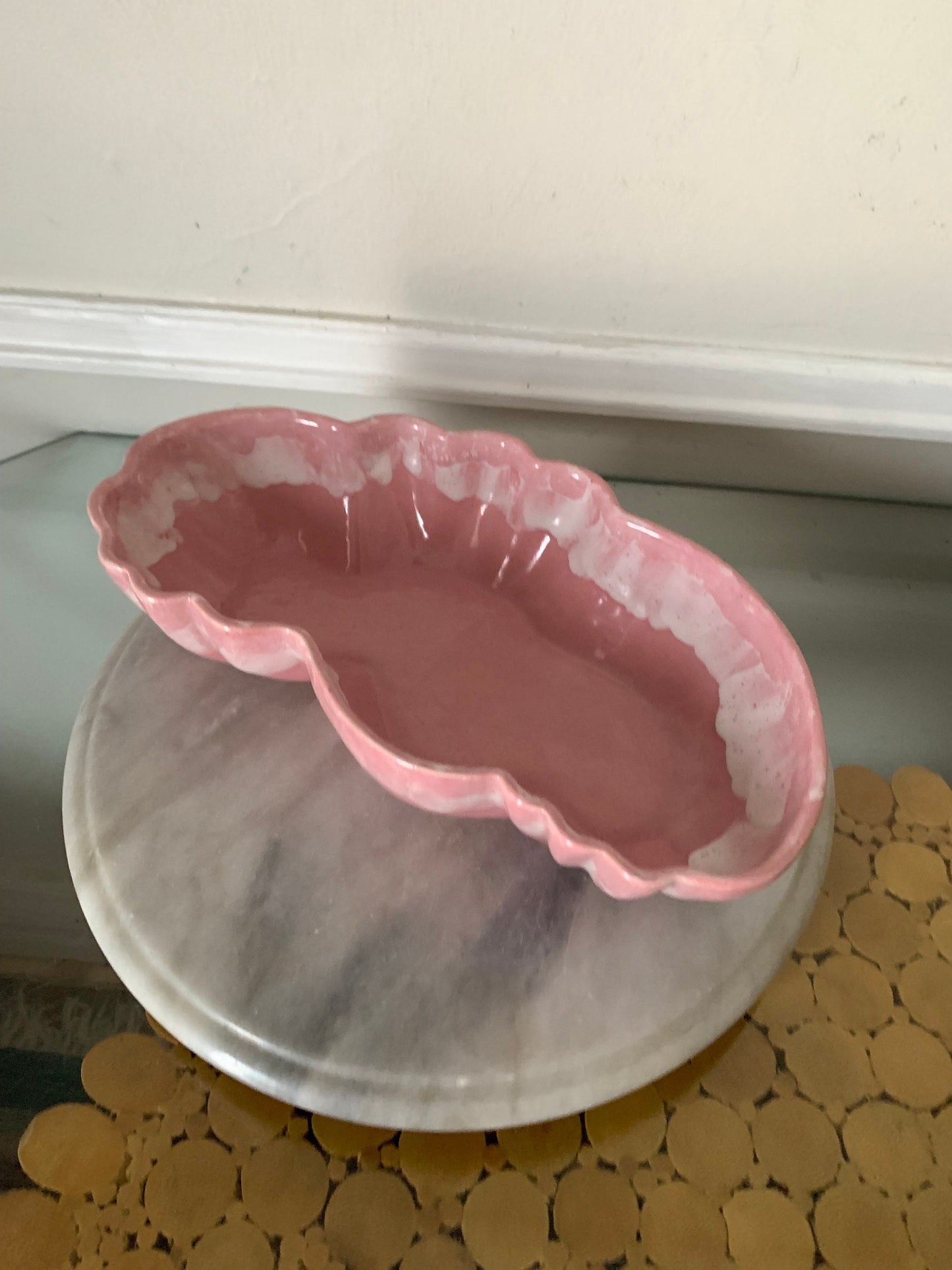 MCM Large PinkCeramic Dish Made in Canada