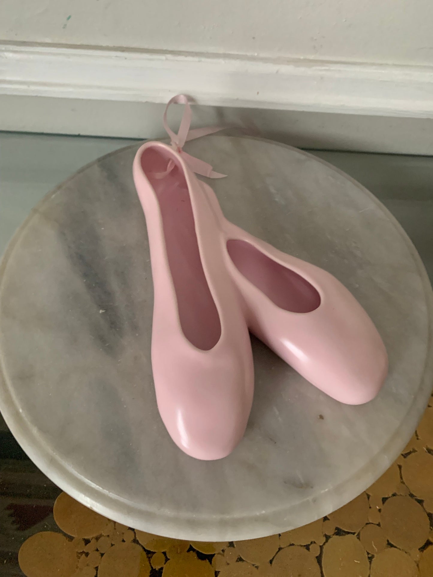 Retro Pink Ceramic Ballet Slippers Wall Decor