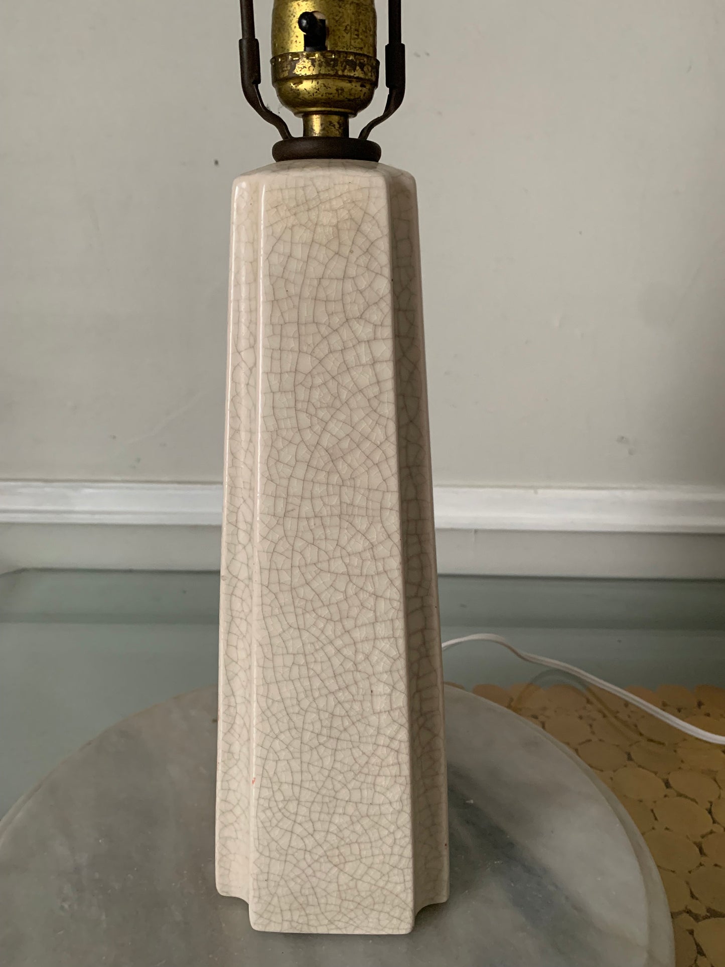 Antique Cream Ceramic Table Lamp Shade Not Included