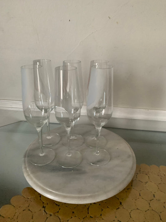 Set of 6 Retro Frosted  Champagne Glasses