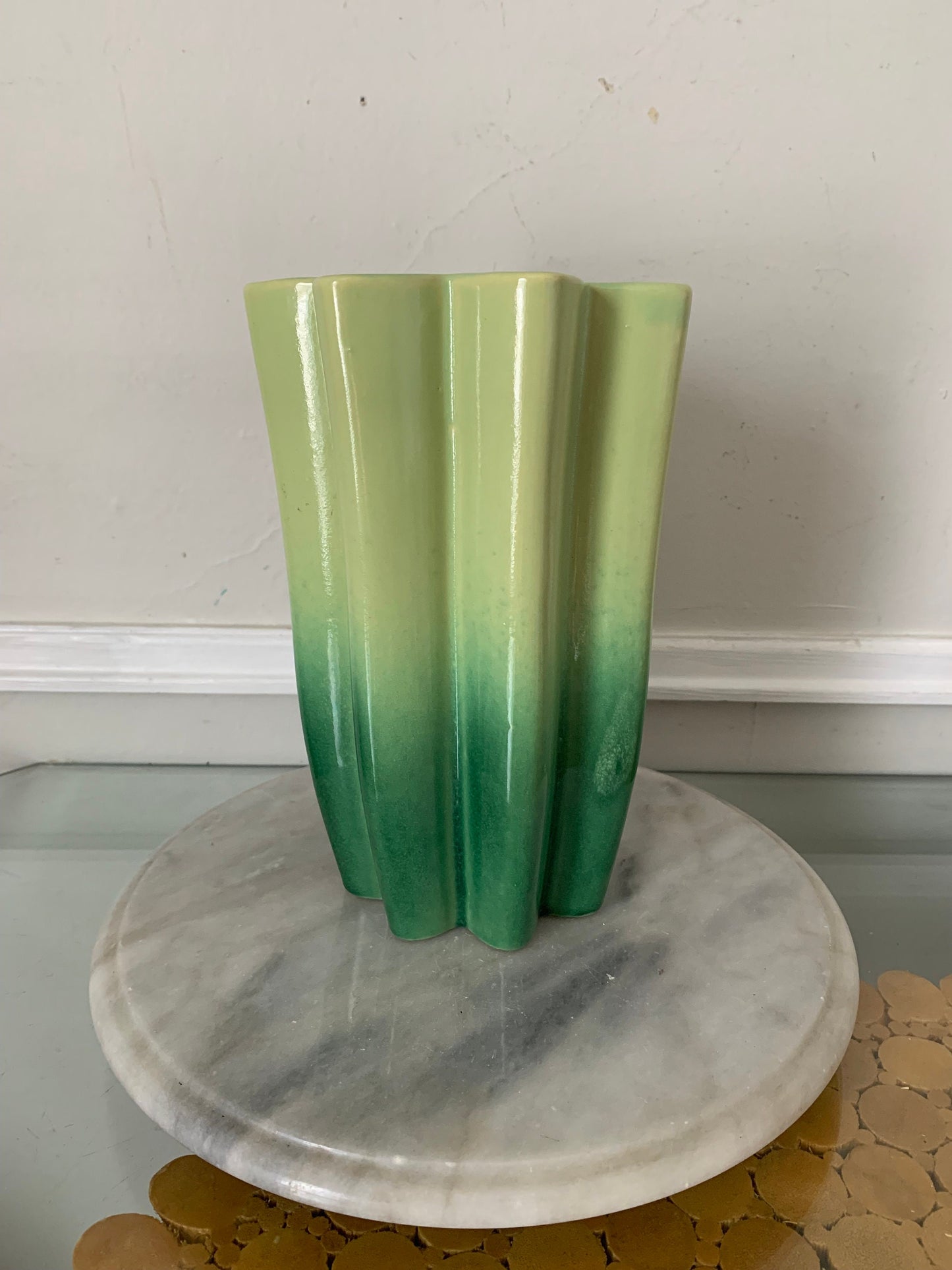 Vintage Beauceware Green Ceramic Vase Made in Canada