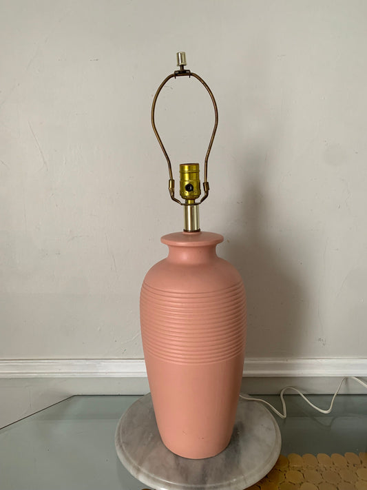 Tall Retro Pink Ceramic Table Lamp No Shade