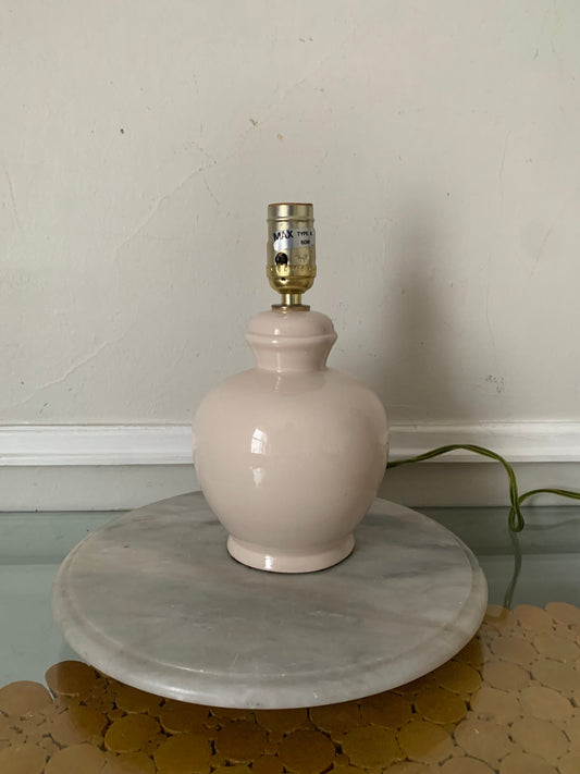 Small Retro Cream Ceramic Ginger Jar Lamp No Shade