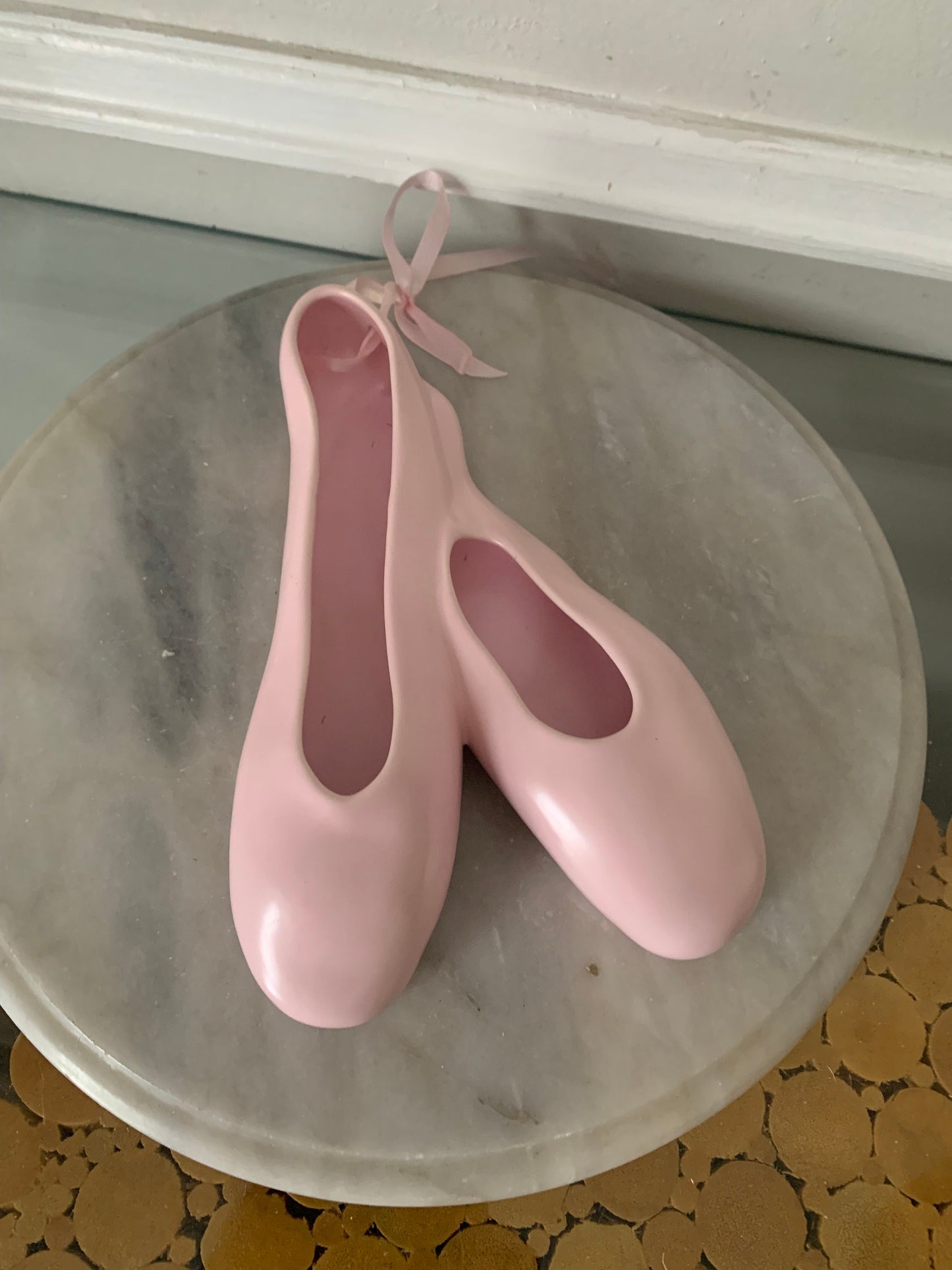 Retro Pink Ceramic Ballet Slippers Wall Decor