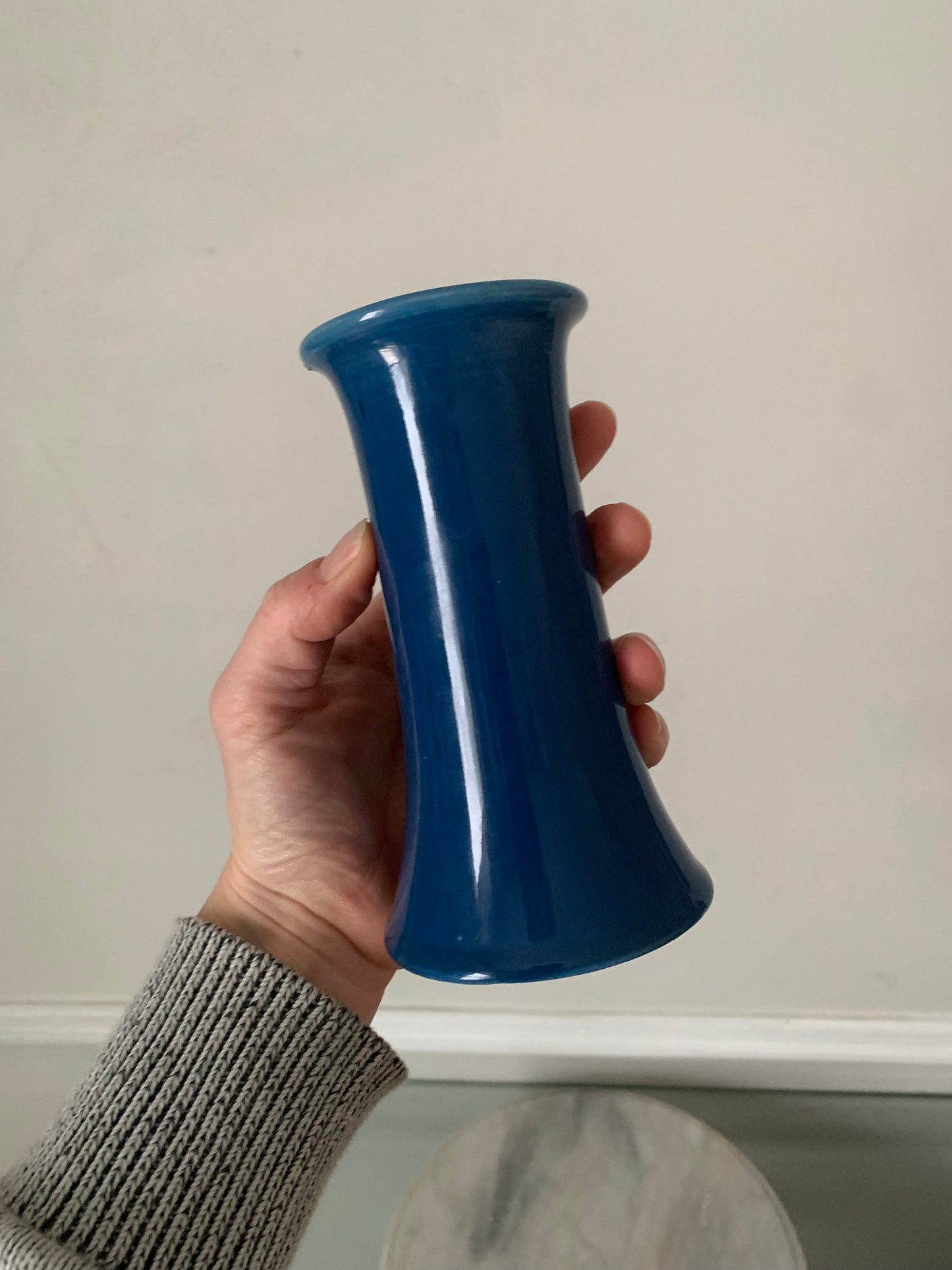 Vintage Bretby Short Deep Blue  Ceramic Vase Made in England