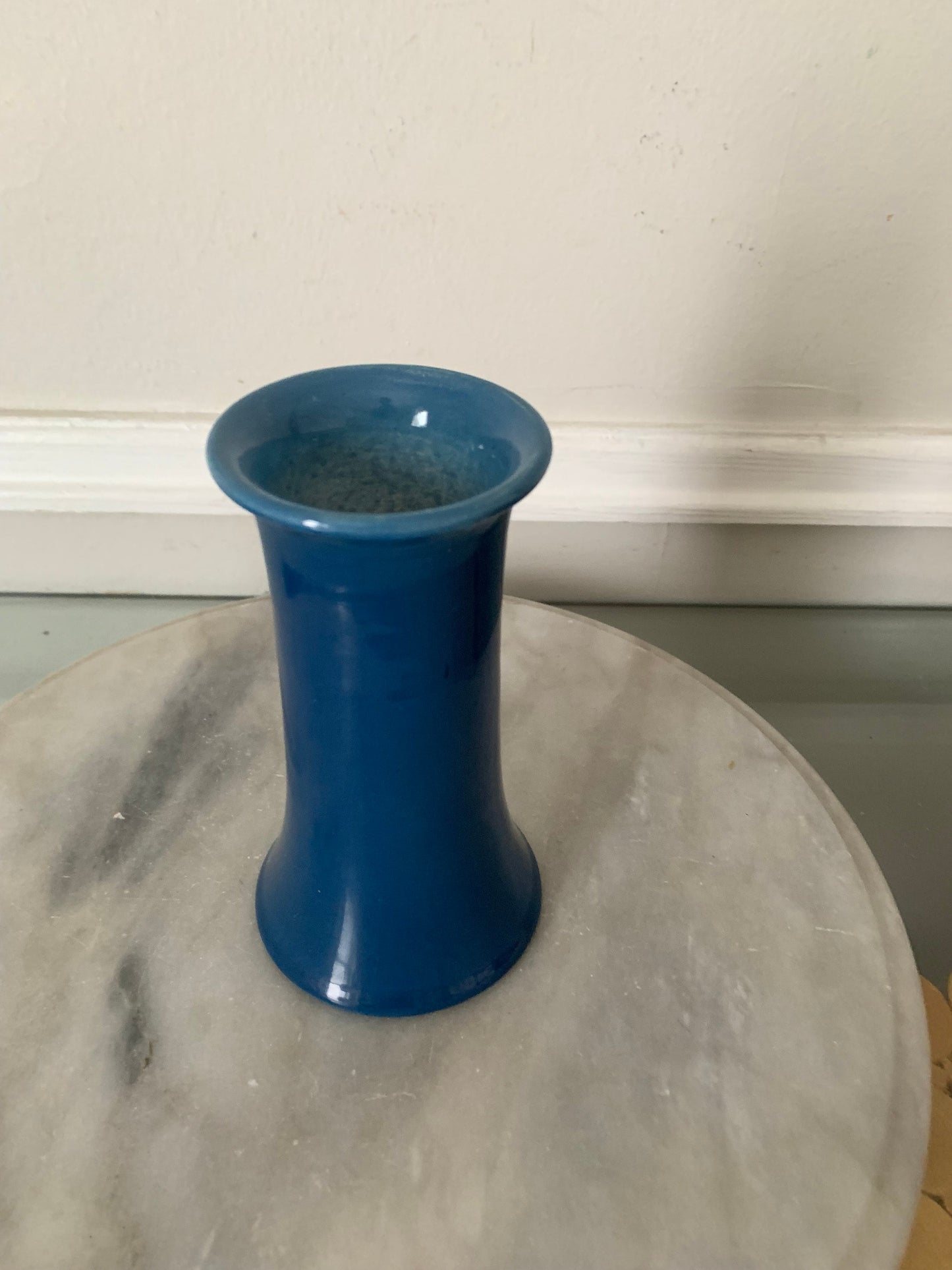 Vintage Bretby Short Deep Blue  Ceramic Vase Made in England