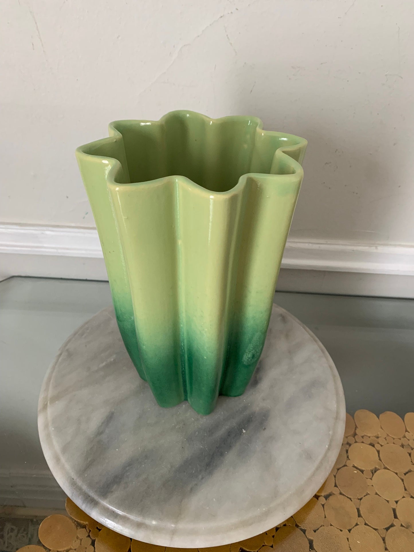 Vintage Beauceware Green Ceramic Vase Made in Canada