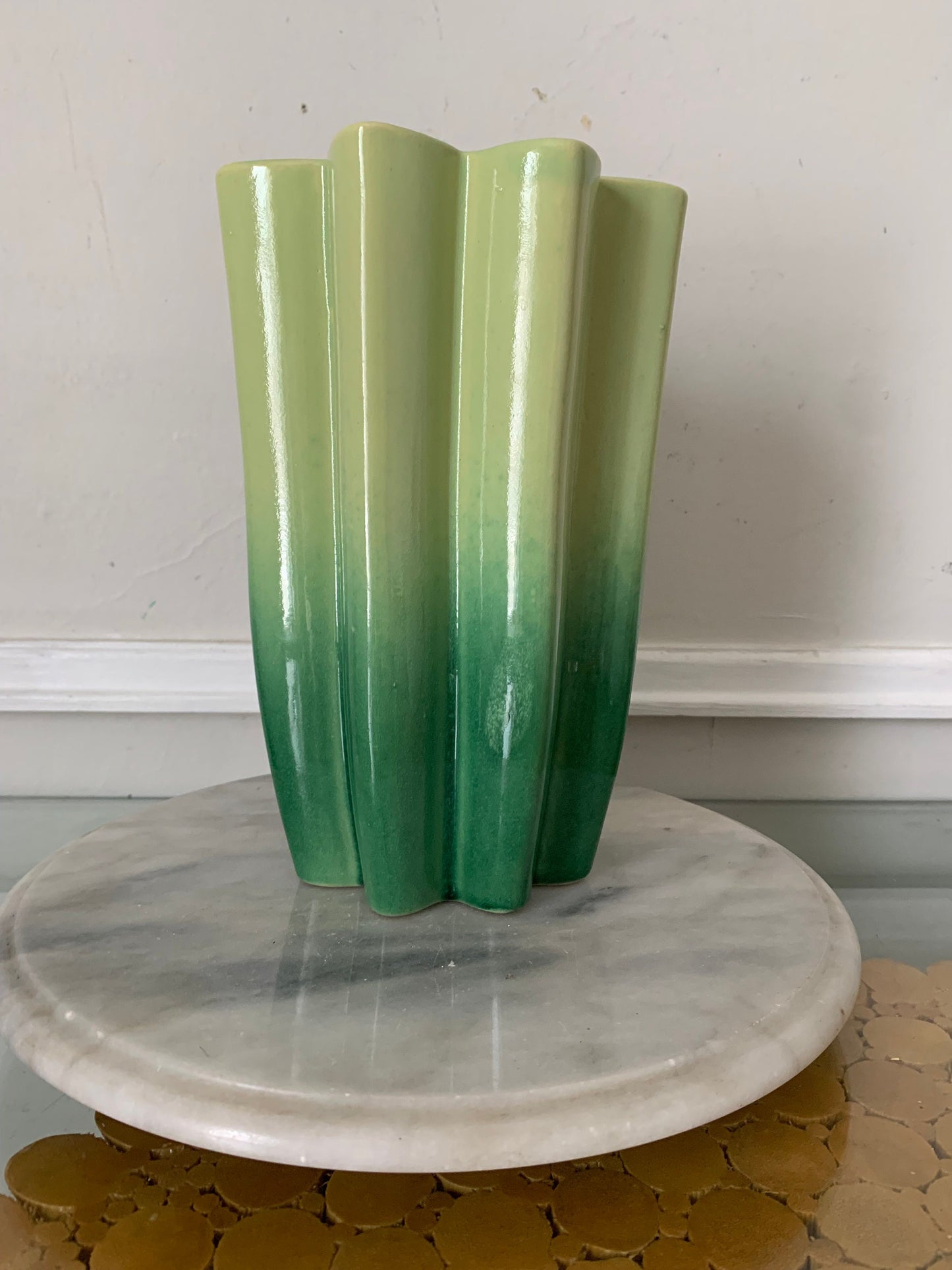 Vintage Beauceware Green Ceramic Vase Made in Canada