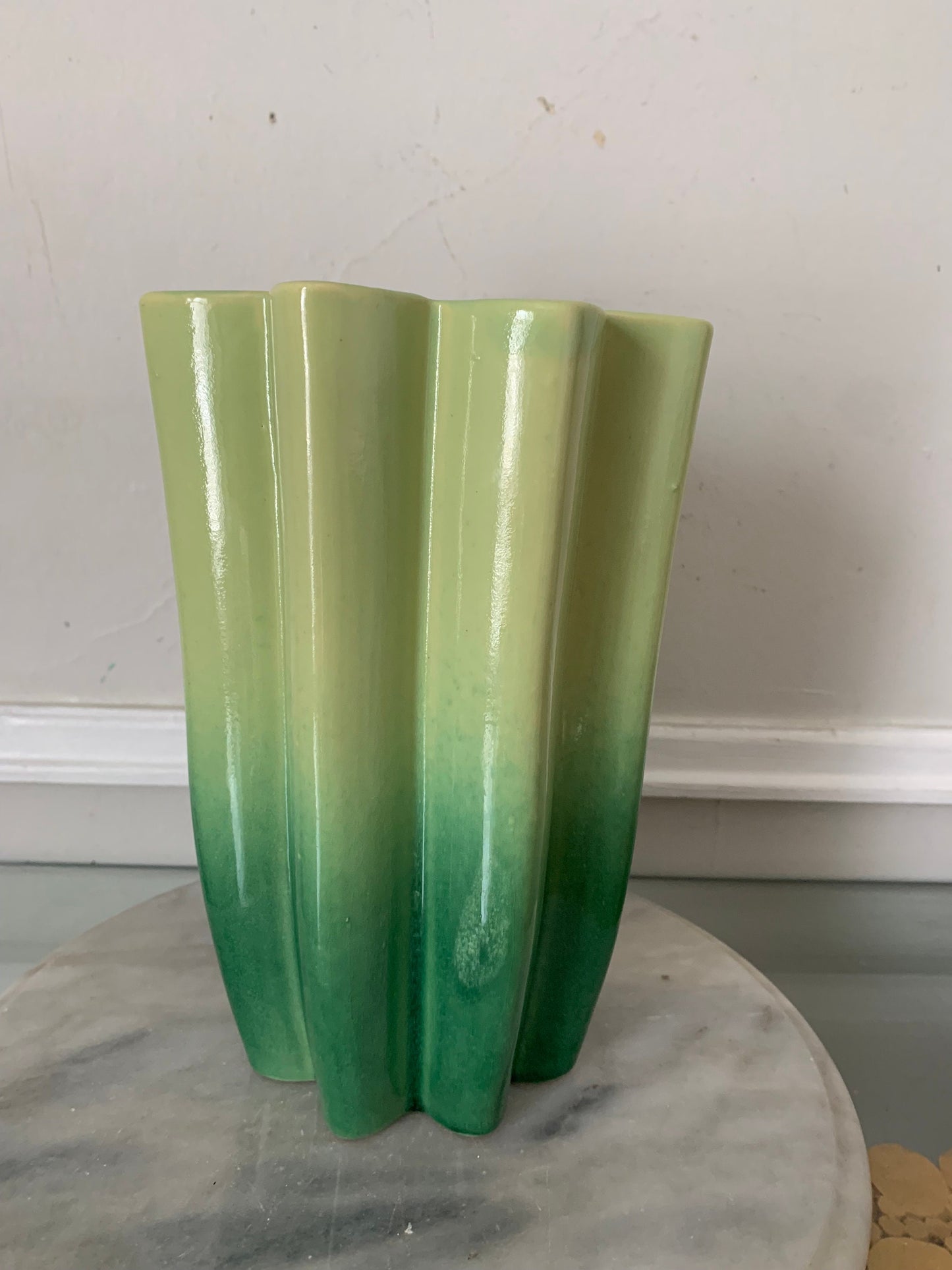 Vintage Beauceware Green Ceramic Vase Made in Canada