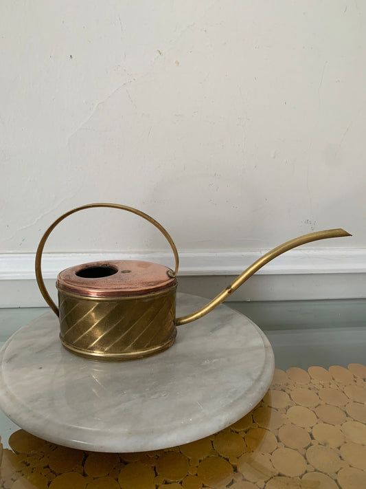 Vintage Copper and Brass Indoor Hummingbird Watering Can