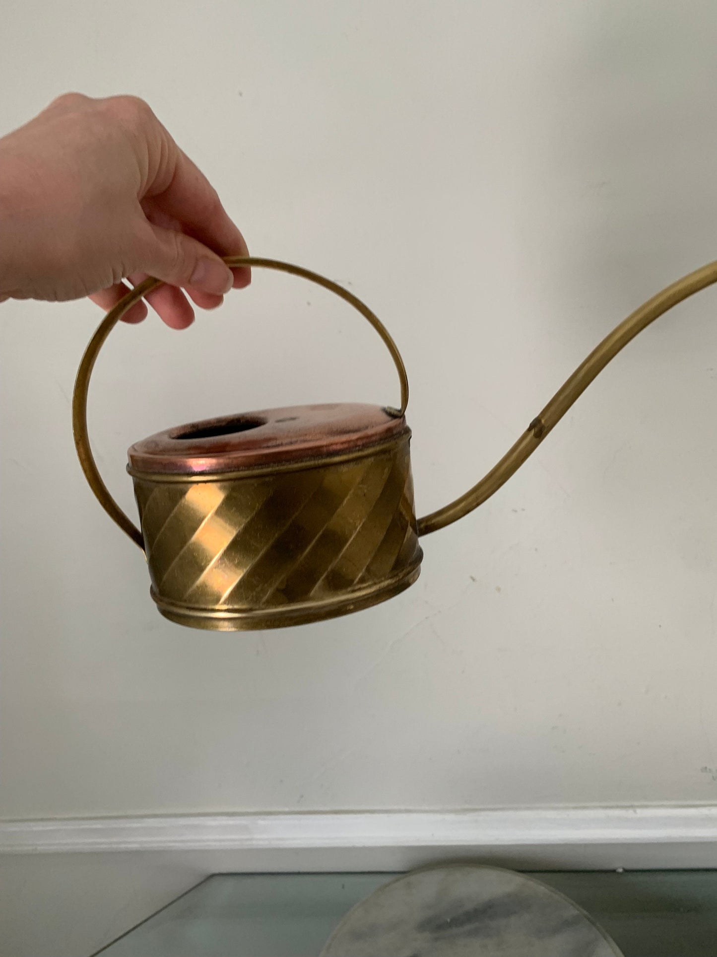 Vintage Copper and Brass Indoor Hummingbird Watering Can