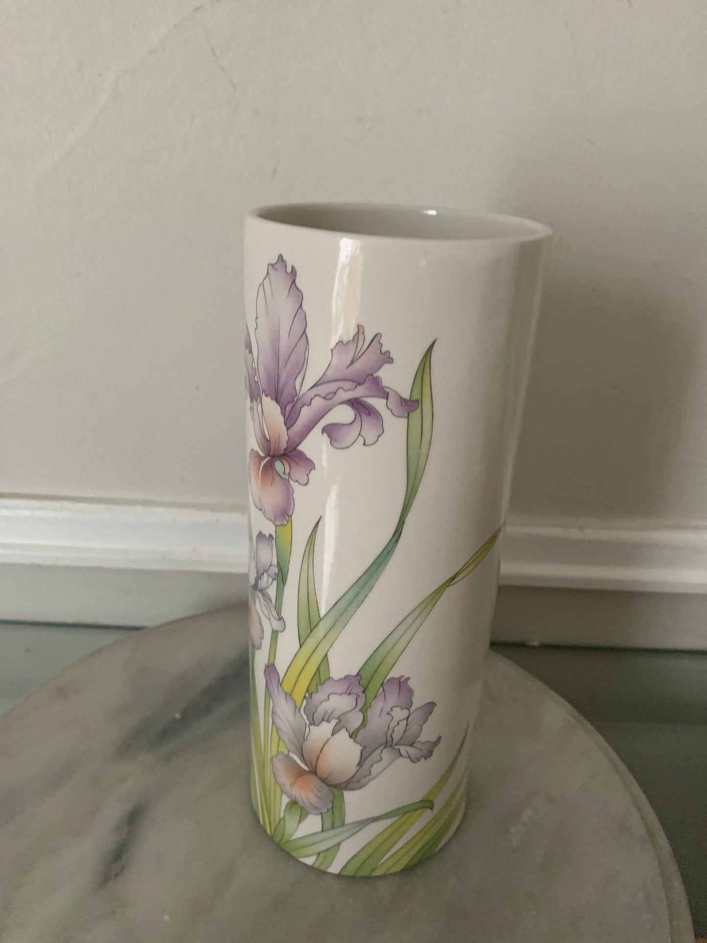 Retro Tall Sadler Ceramic Irises Vase Made in England