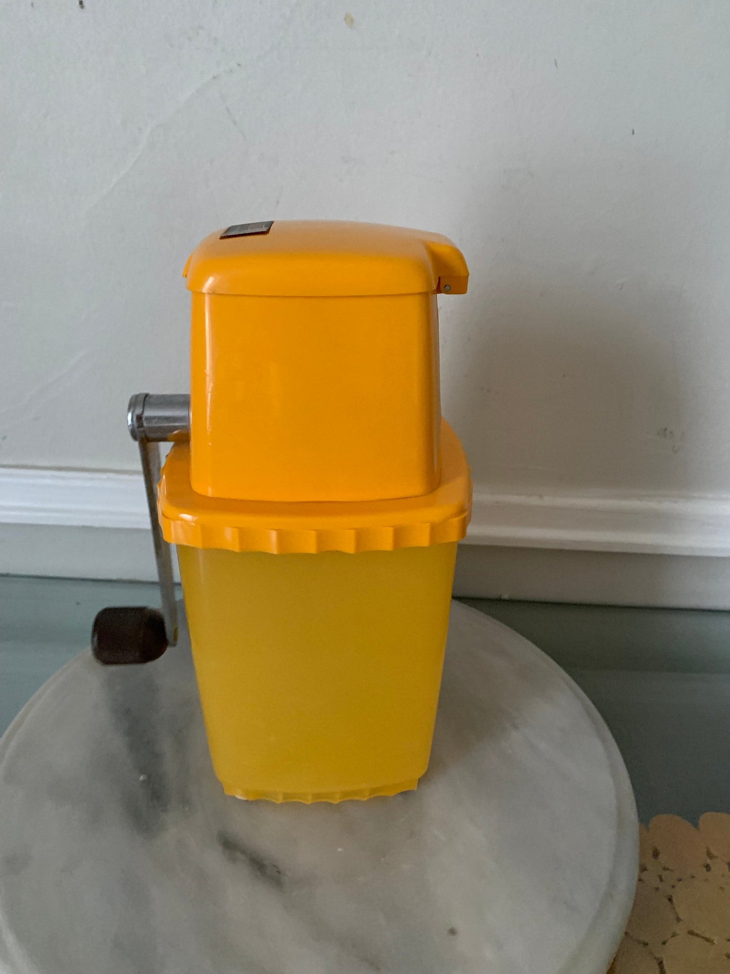 Vintage Yellow Hand Crank SWING-A-WAY Ice Crusher