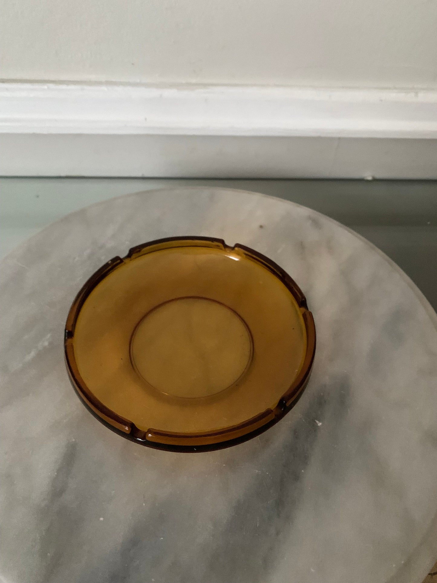 MCM Round Amber Elsador Ashtray Made in Spain